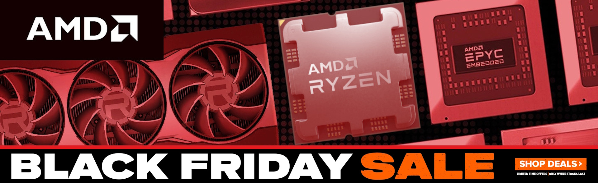 Picture of the Black Friday 2025 AMD Store at PB Tech